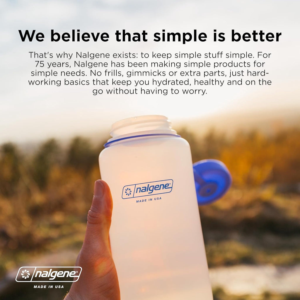 Nalgene Sustain Tritan BPA-Free Water Bottle Made with Material Derived from 50% Plastic Waste, 32 OZ, Narrow Mouth, Pear