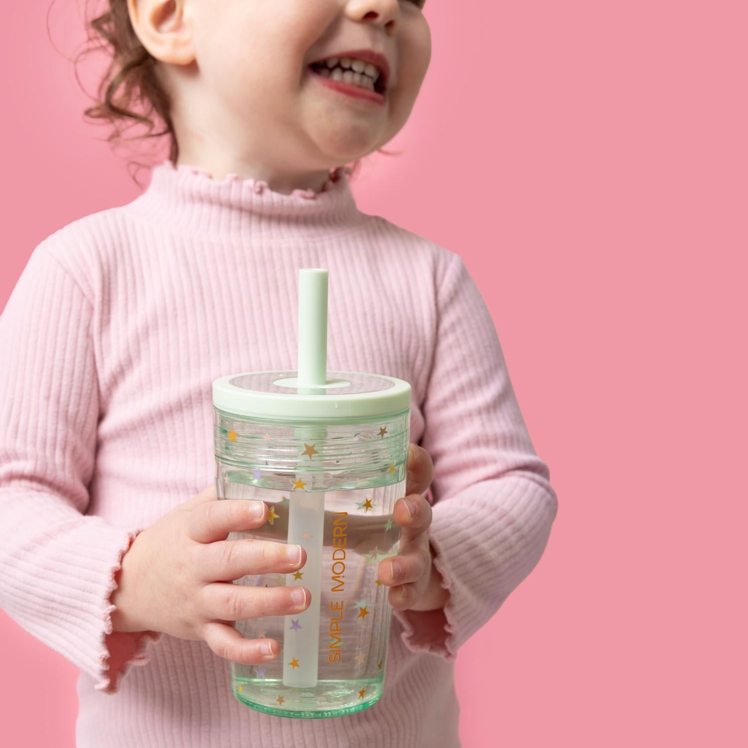 Simple Modern 12 fl oz Tritan Plastic Junior Tumbler with Silicone Straw Lid for Toddlers | Stars