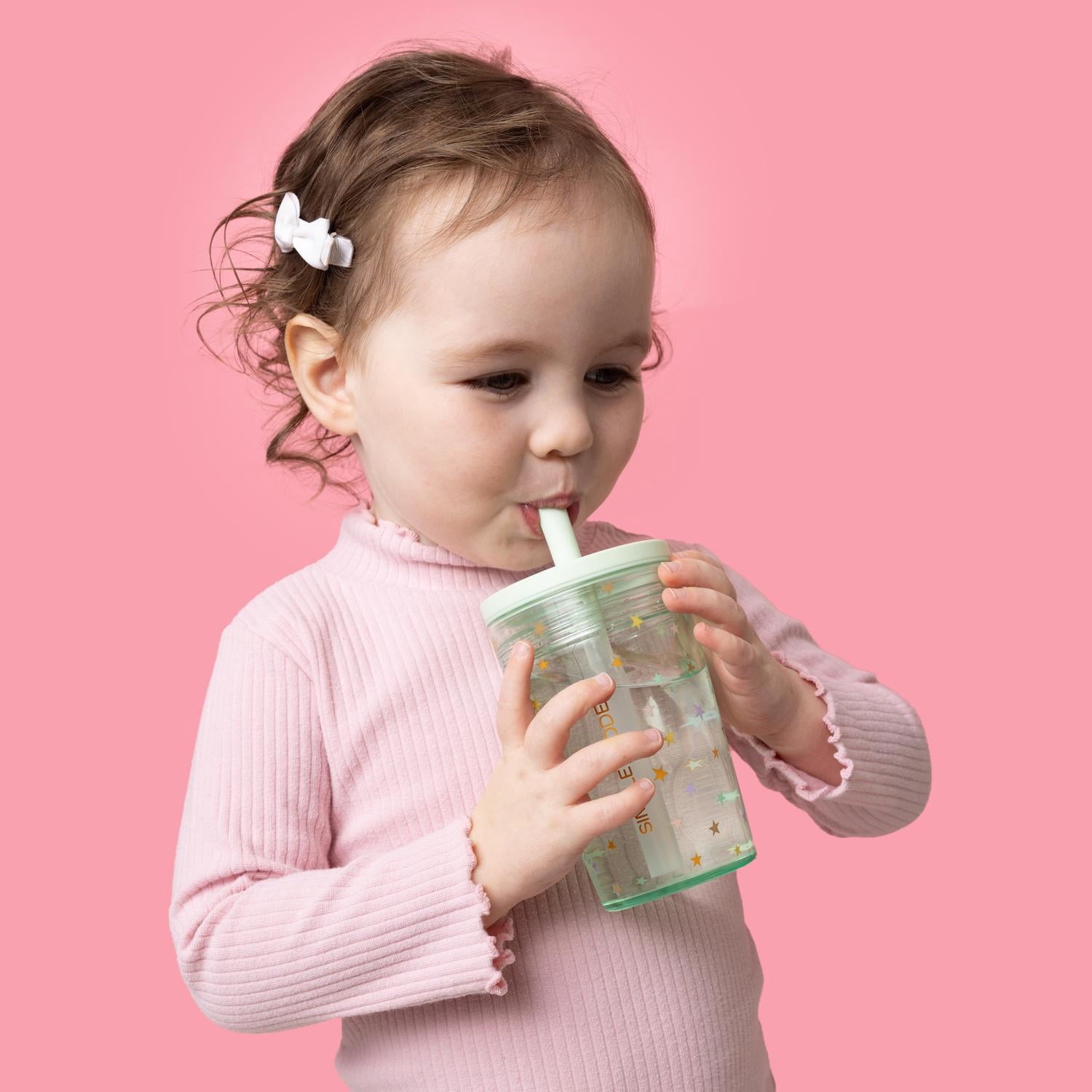 Simple Modern 12 fl oz Tritan Plastic Junior Tumbler with Silicone Straw Lid for Toddlers | Stars