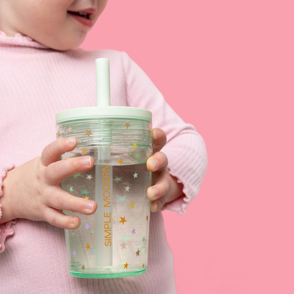Simple Modern 12 fl oz Tritan Plastic Junior Tumbler with Silicone Straw Lid for Toddlers | Stars