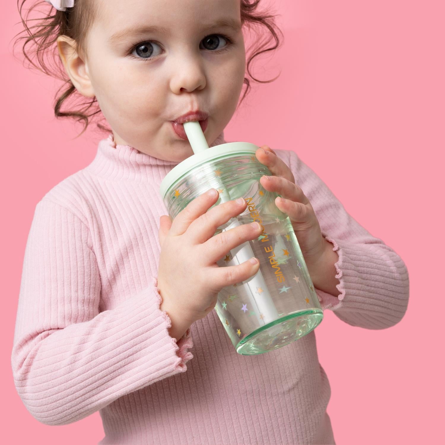 Simple Modern 12 fl oz Tritan Plastic Junior Tumbler with Silicone Straw Lid for Toddlers | Stars