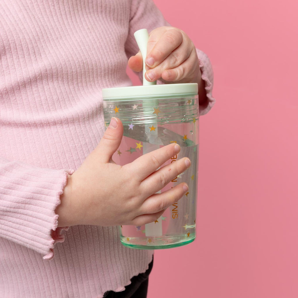 Simple Modern 12 fl oz Tritan Plastic Junior Tumbler with Silicone Straw Lid for Toddlers | Stars