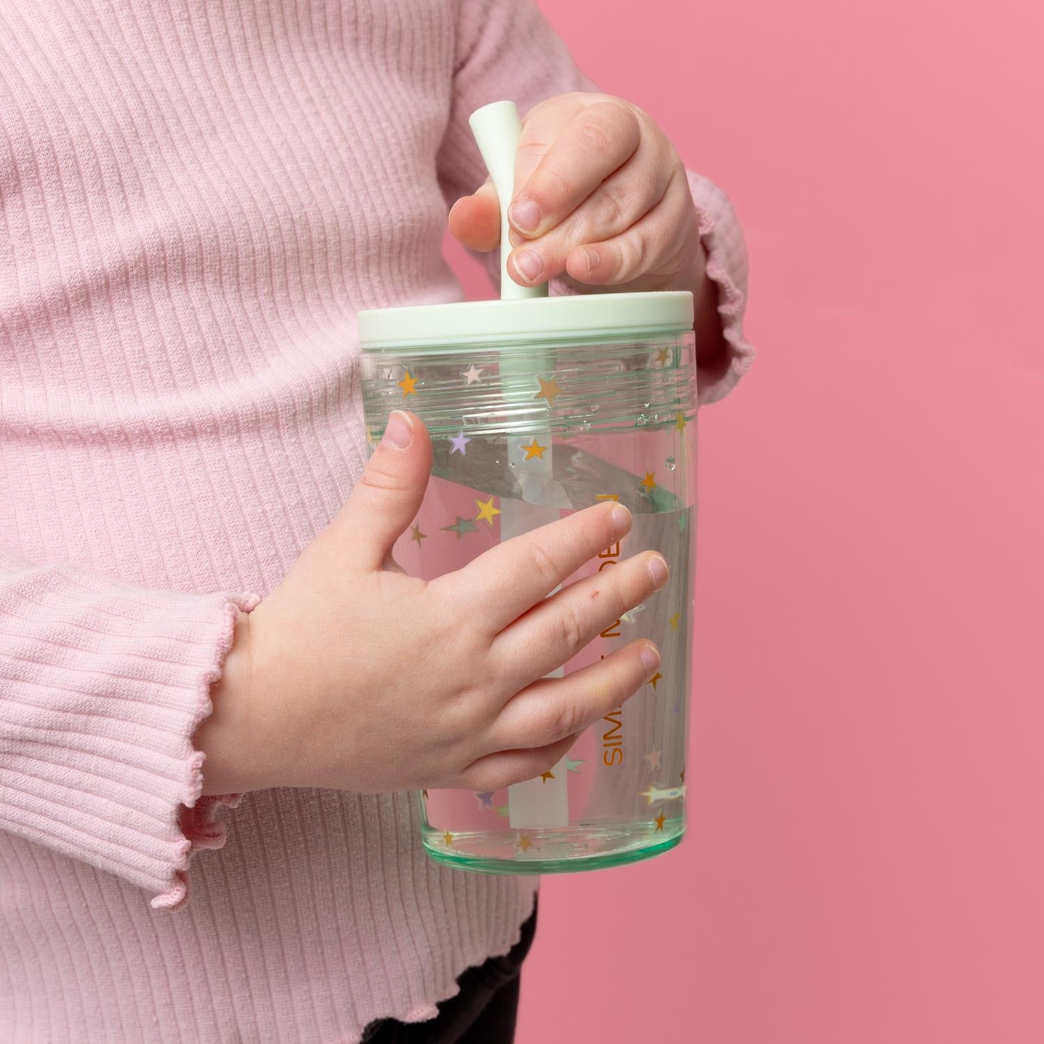 Simple Modern 12 fl oz Tritan Plastic Junior Tumbler with Silicone Straw Lid for Toddlers | Stars