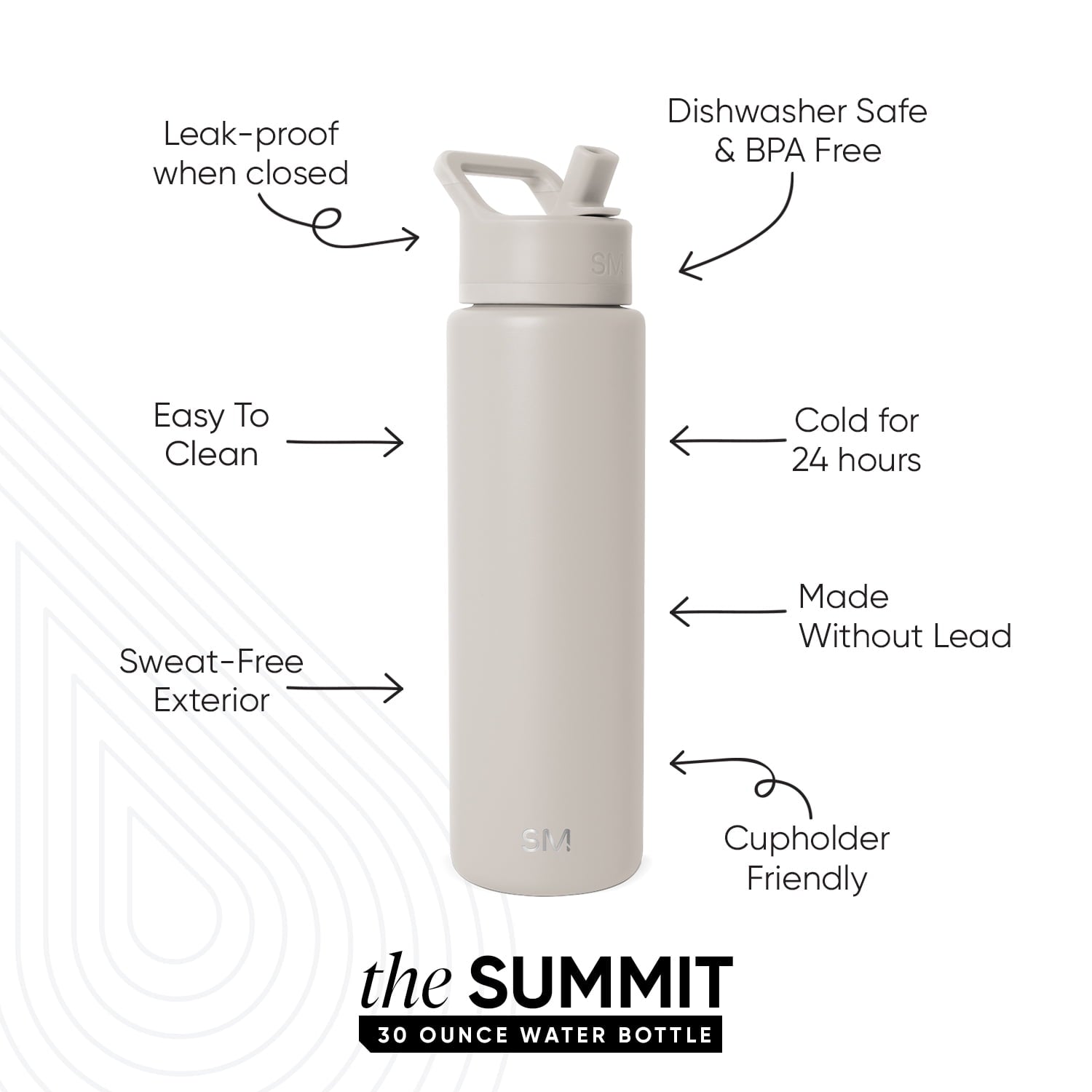 Simple Modern 30 fl oz Insulated Stainless Steel Summit Wide Mouth Water Bottle with Straw Lid | Slumberland