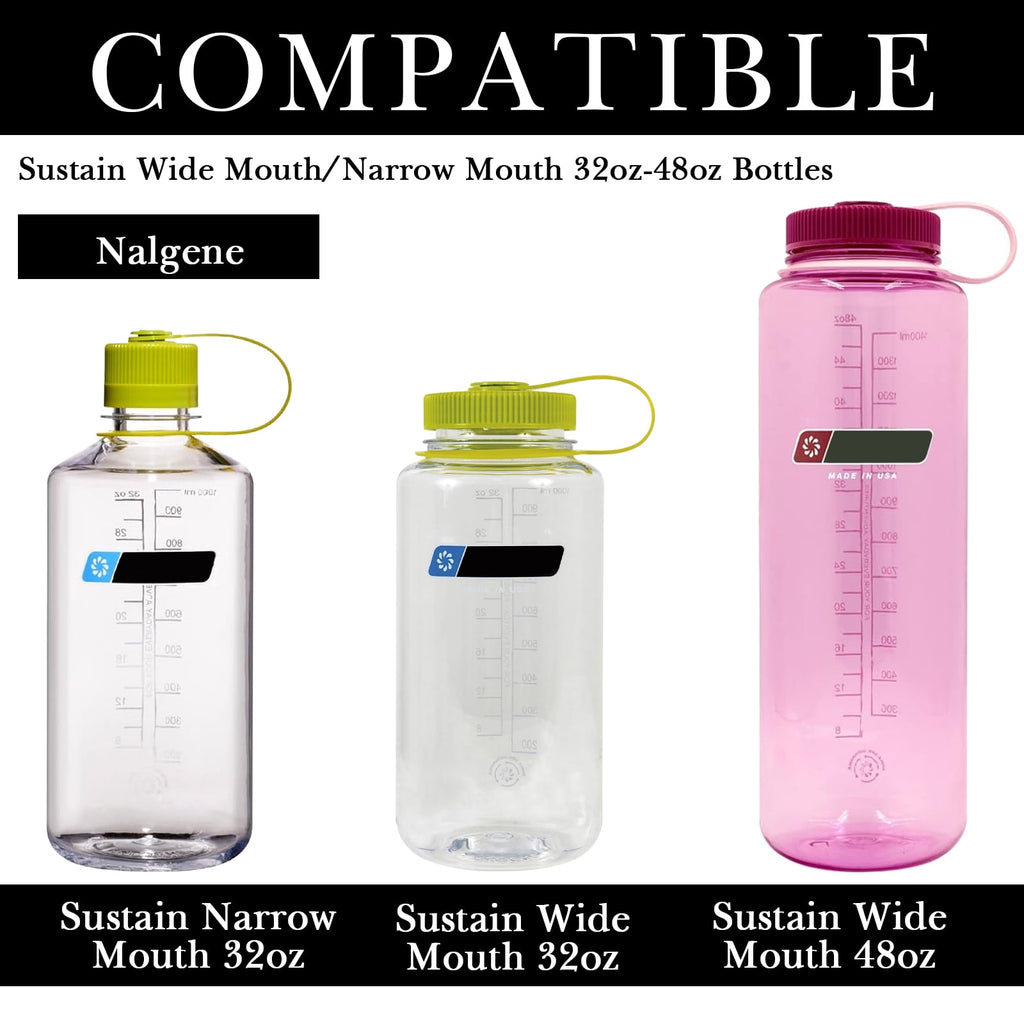 Linkidea 2 Pack Water Bottle Boot Compatible with Nalgene Sustain Wide Mouth 32oz/48oz, Narrow Mouth 32oz, Silicone Anti-Slip Bottle Bottom Bumper Protector (Clear White)