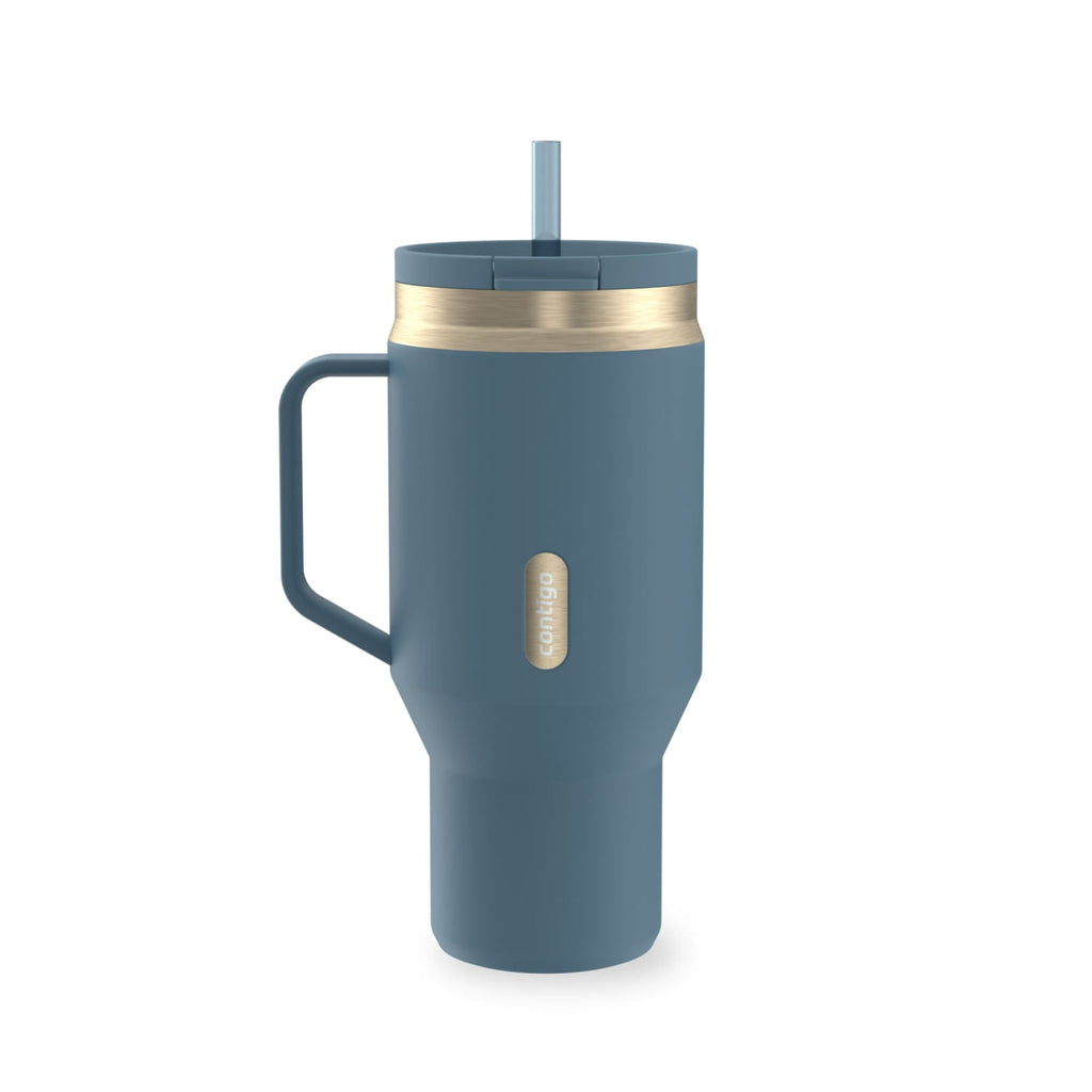 Contigo SnapSeal Leakproof Stainless Steel Reusable Water Bottle Tumbler with Side Handle, Black/Bronze, 30 oz