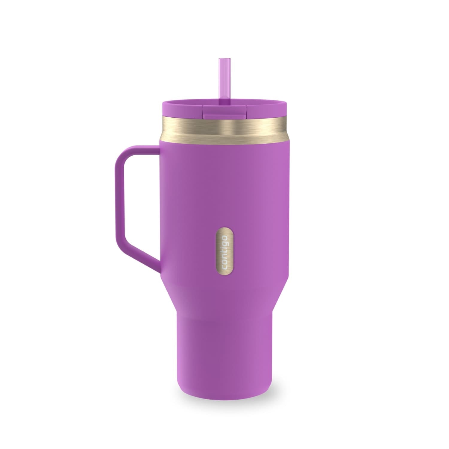 Contigo SnapSeal Leakproof Stainless Steel Reusable Water Bottle Tumbler with Side Handle, Black/Bronze, 30 oz