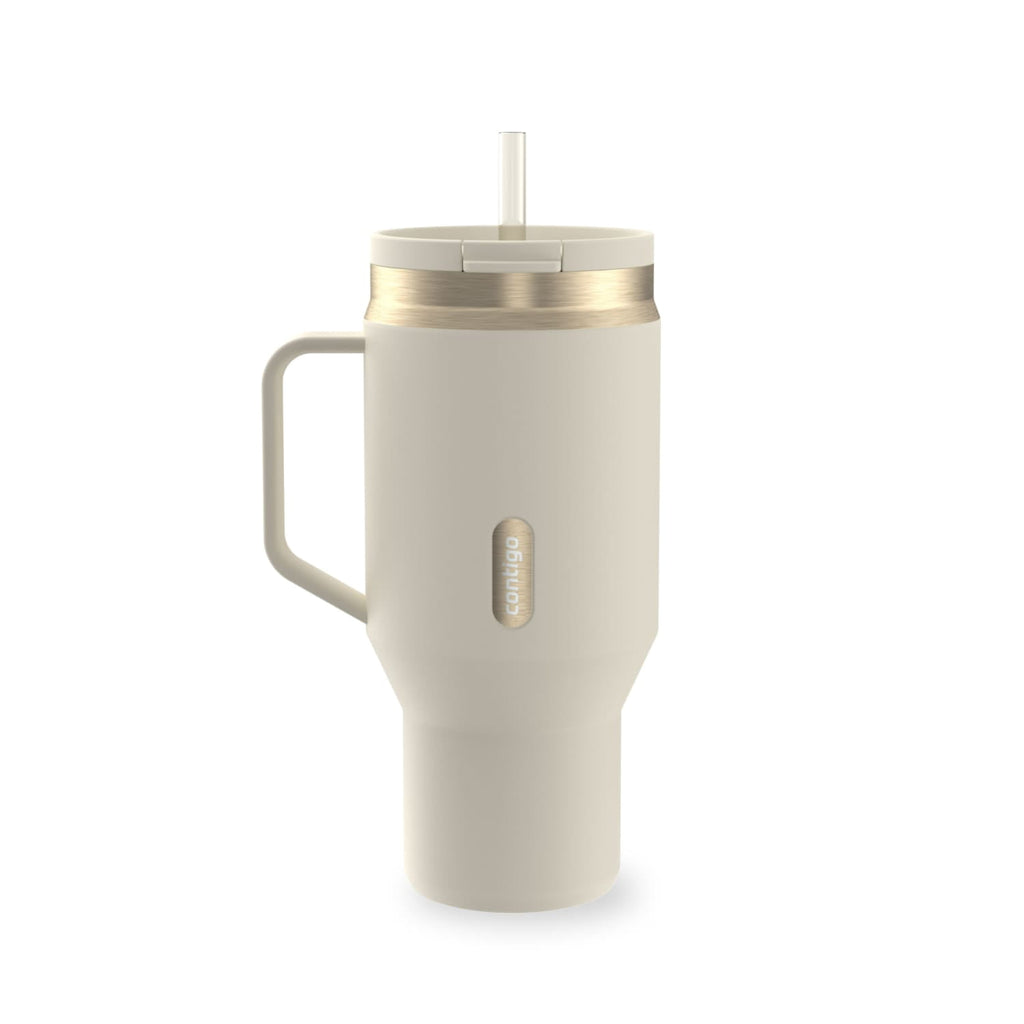 Contigo SnapSeal Leakproof Stainless Steel Reusable Water Bottle Tumbler with Side Handle, Black/Bronze, 30 oz