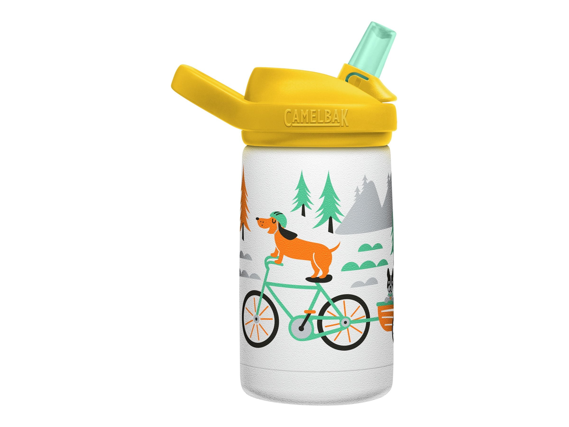 CamelBak Eddy+ Kids - Water bottle - Size 4.25 in x 2.91 in - Height 6.5 in - 12 fl.oz - biking dogs