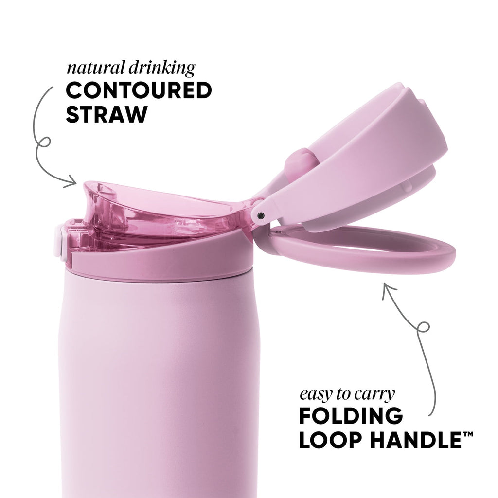 Simple Modern 24oz Mesa Loop Water Bottle with Covered Spout | Pink Champagne