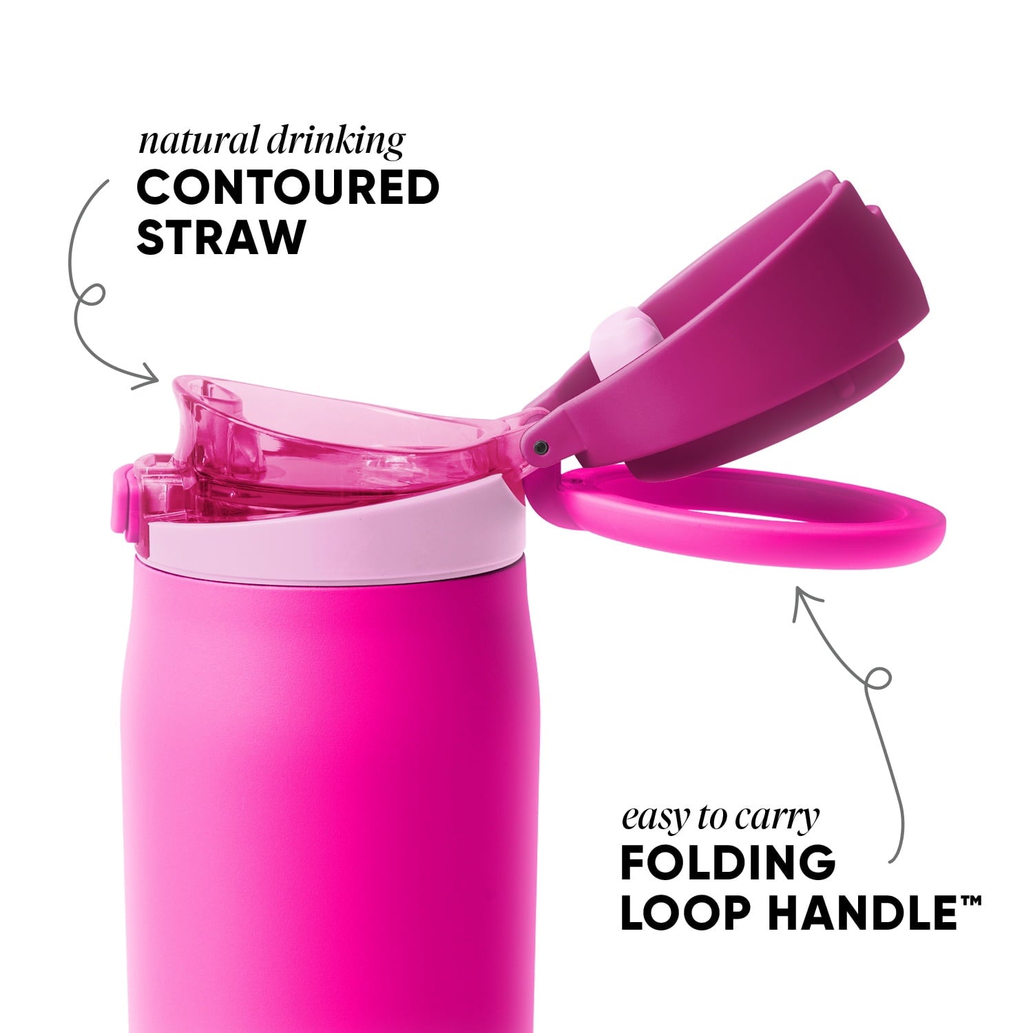 Simple Modern 24oz Mesa Loop Water Bottle with Covered Spout | Pink Champagne