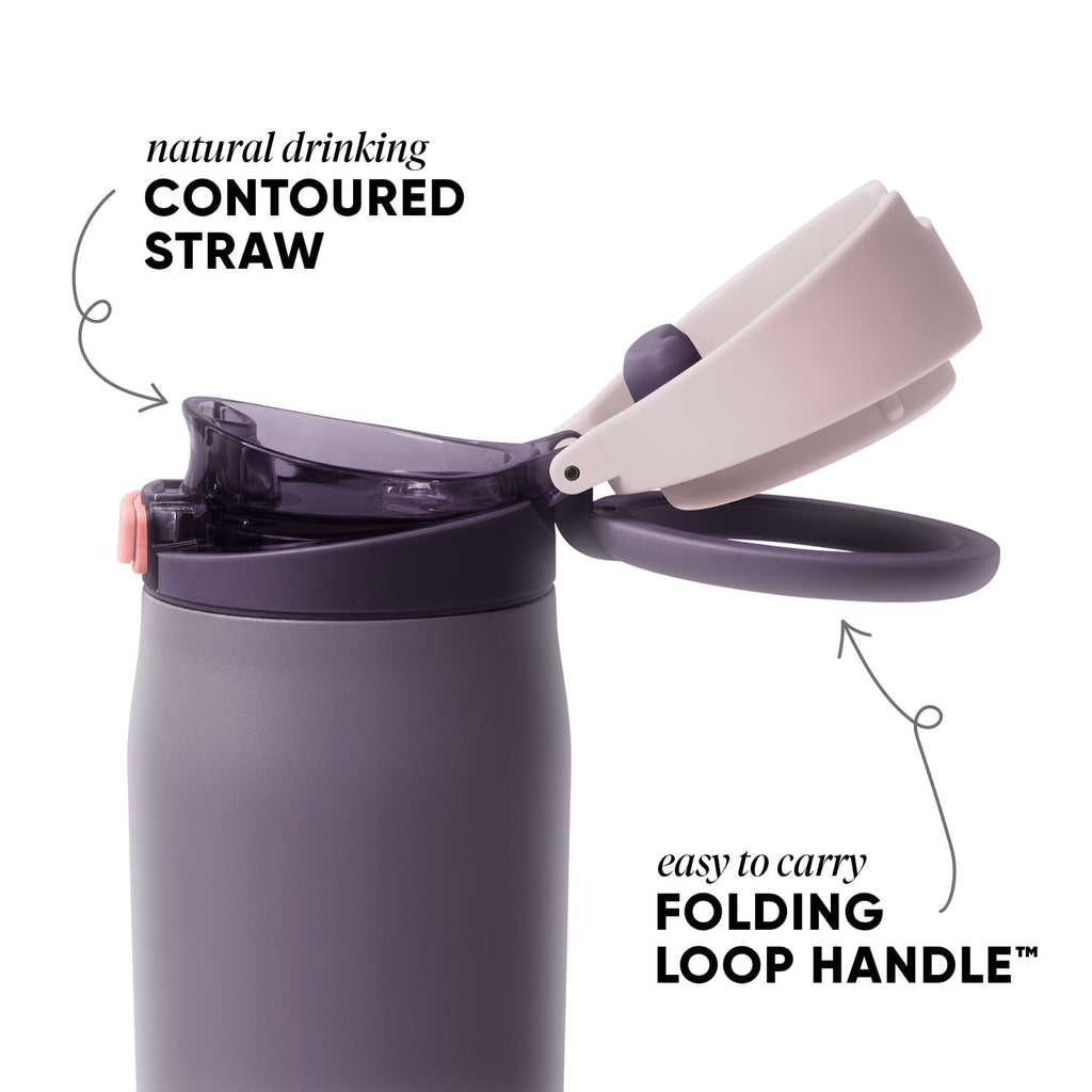 Simple Modern 24oz Mesa Loop Water Bottle with Covered Spout | Pink Champagne