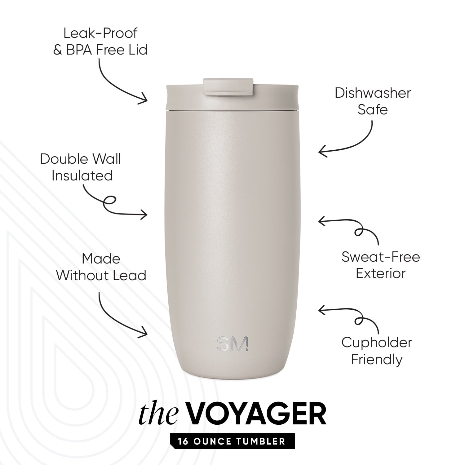 Simple Modern 16 fl oz Insulated Stainless Steel Voyager Coffee Tumbler with Insulated Flip Lid