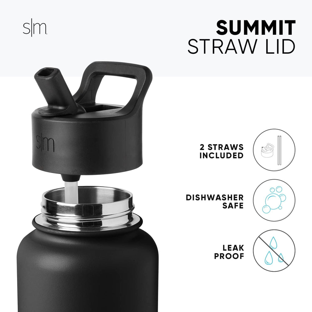 Simple Modern Kids Water Bottle with Straw Lid Vacuum Insulated Stainless Steel Metal Thermos Bottles | Reusable Leak Proof BPA-Free Flask for School | Summit Collection | 18oz, Blush -Blush