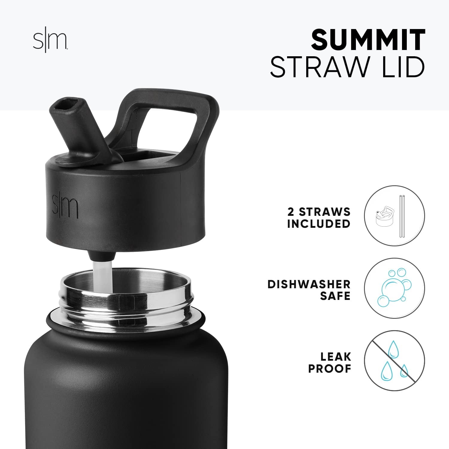 Simple Modern Kids Water Bottle with Straw Lid Vacuum Insulated Stainless Steel Metal Thermos Bottles | Reusable Leak Proof BPA-Free Flask for School | Summit Collection | 18oz, Blush -Blush