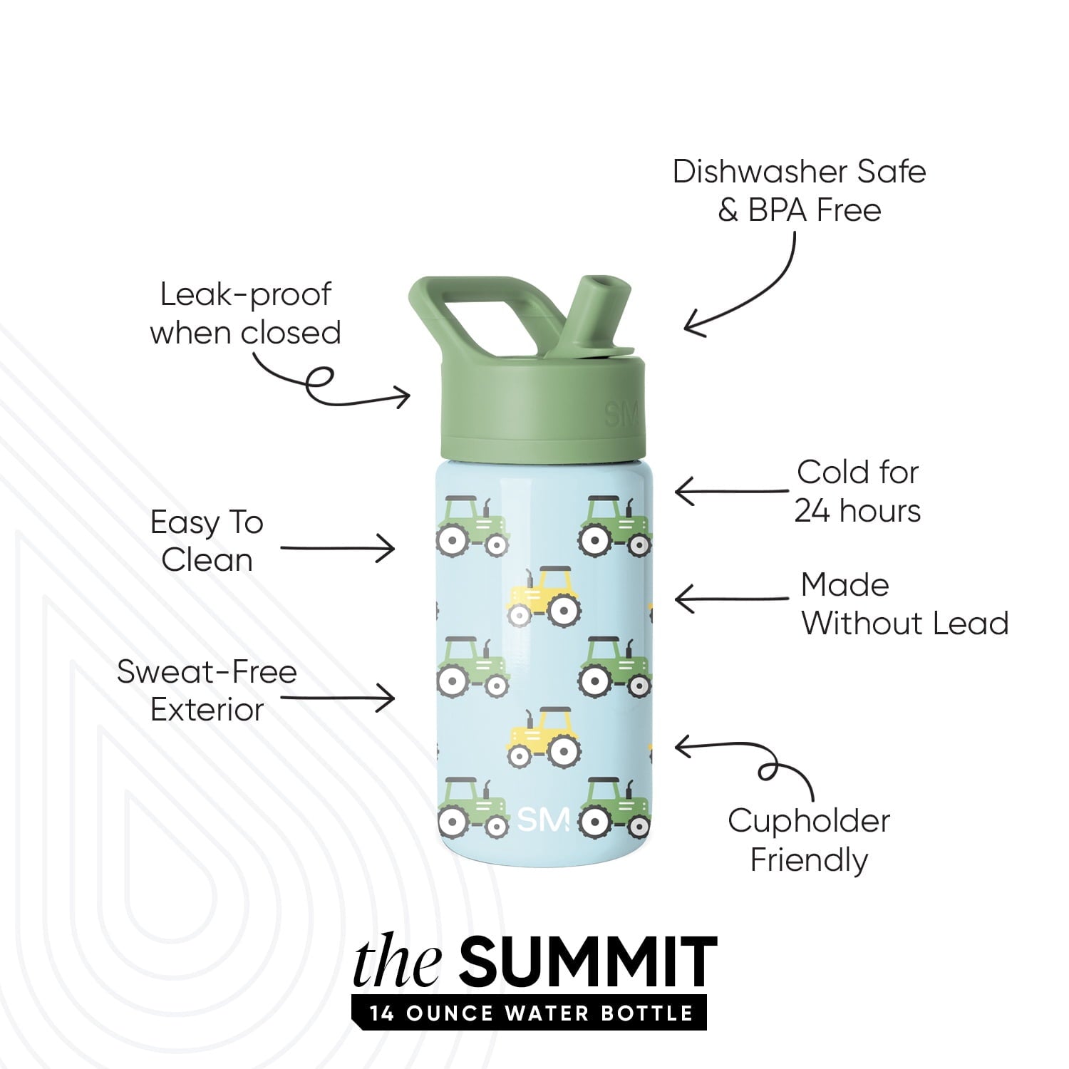 Simple Modern 14oz Summit Water Bottle with Straw Lid | Confetti
