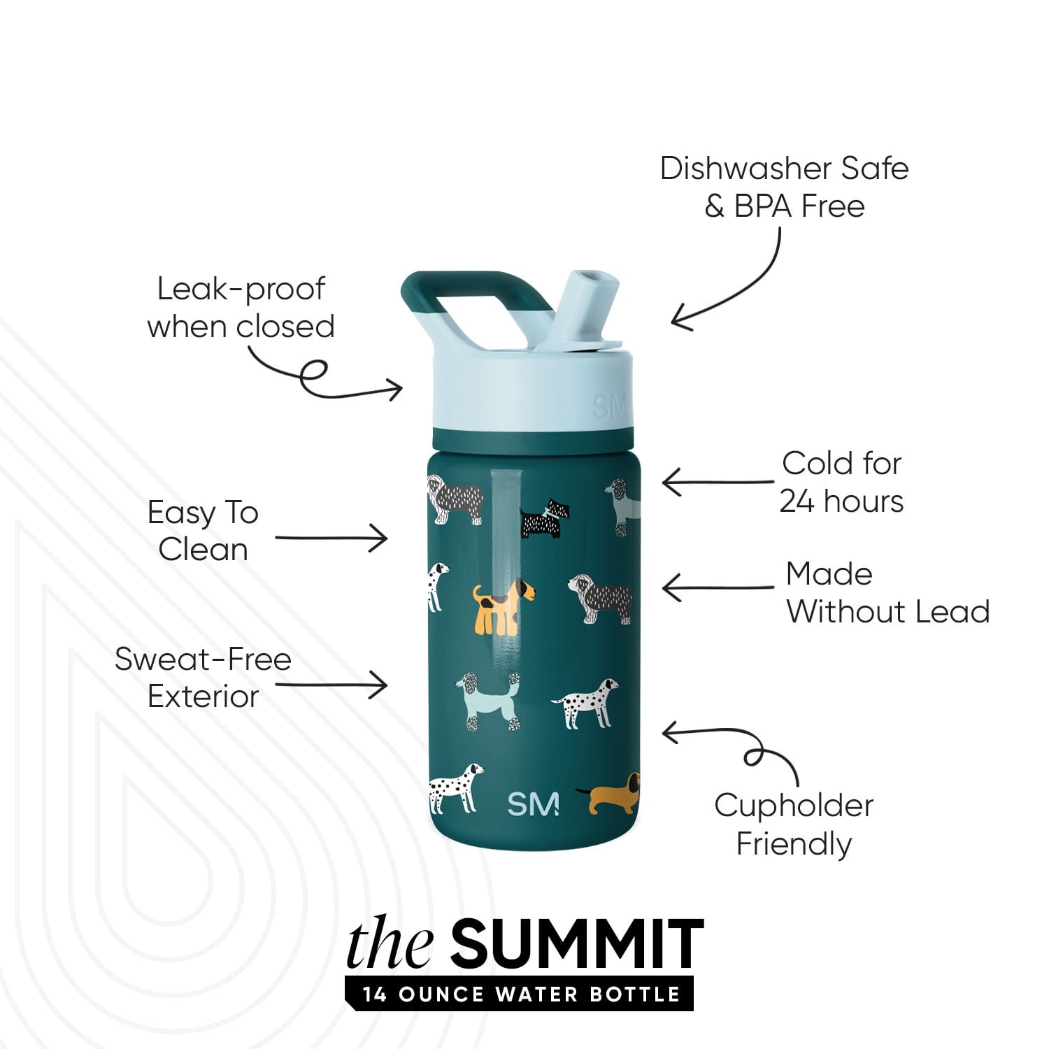 Simple Modern 14oz Summit Water Bottle with Straw Lid | Confetti