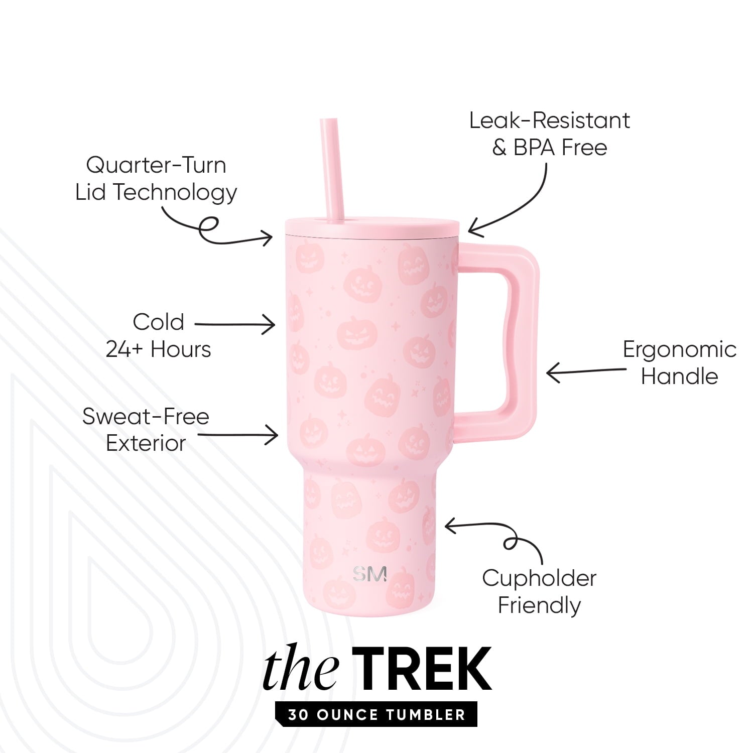 Simple Modern 30 fl oz Insulated Stainless Steel Trek Tumbler with Straw Lid | Seaglass Sage and Cream Checkmate
