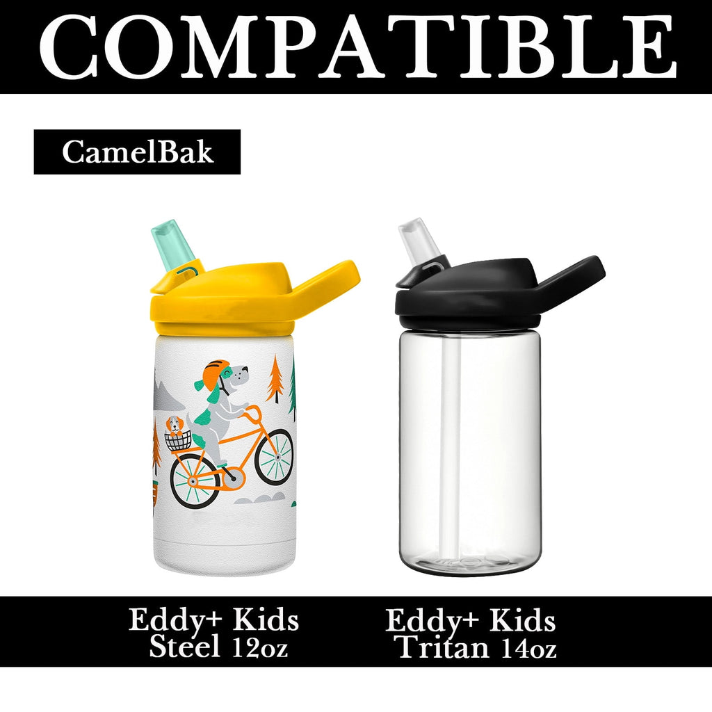 Linkidea Water Bottle Sleeve Compatible with CamelBak Eddy+ Tritan 14oz, Steel 12oz Kids Bottle, Waterbottle Holder Bag with Name Tag, Black