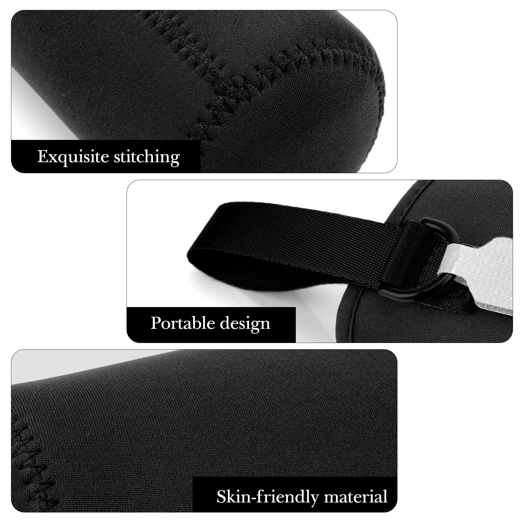 Linkidea Water Bottle Sleeve Compatible with CamelBak Eddy+ Tritan 14oz, Steel 12oz Kids Bottle, Waterbottle Holder Bag with Name Tag, Black