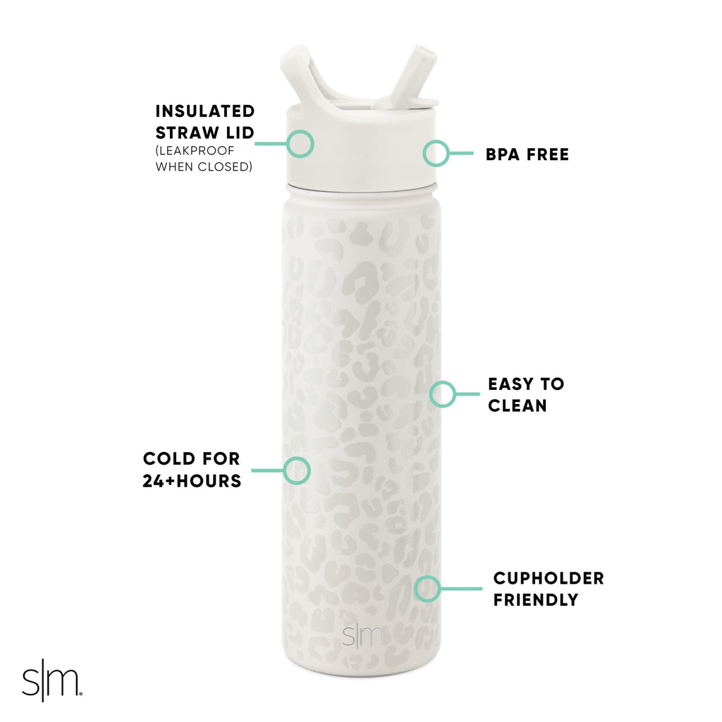 Simple Modern Summit Water Bottle Straw Lid Vacuum Insulated Stainless Steel Bottle | 22 fl oz
