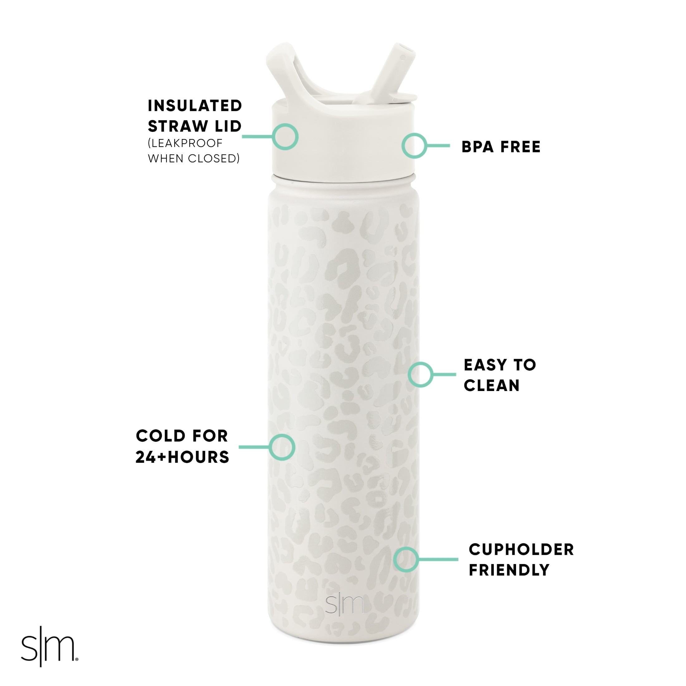 Simple Modern Summit Water Bottle Straw Lid Vacuum Insulated Stainless Steel Bottle | 22 fl oz