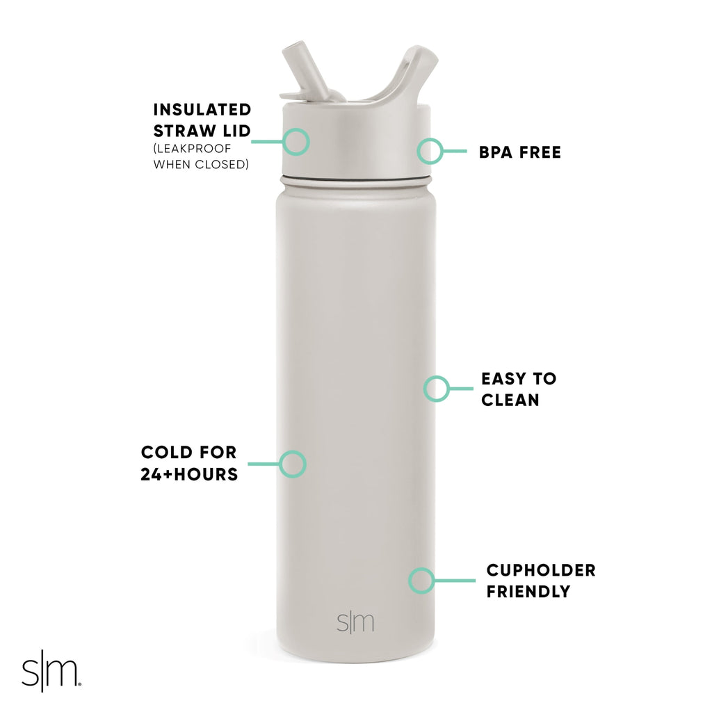 Simple Modern Summit Water Bottle Straw Lid Vacuum Insulated Stainless Steel Bottle | 22 fl oz
