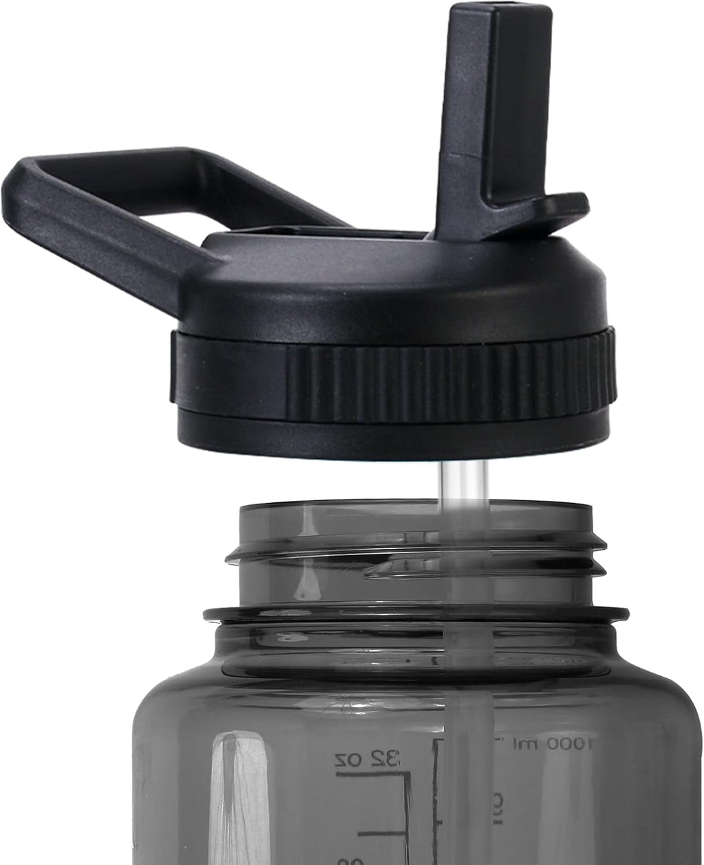 Straw Lid Compatible with Nalgene Water Bottles 32 OZ, BPA-Free Straws Lid with Handle for Nalgene Wide Mouth, Replacement Bottle Cap Accessories with 2 Straws and 1 Straw Brush