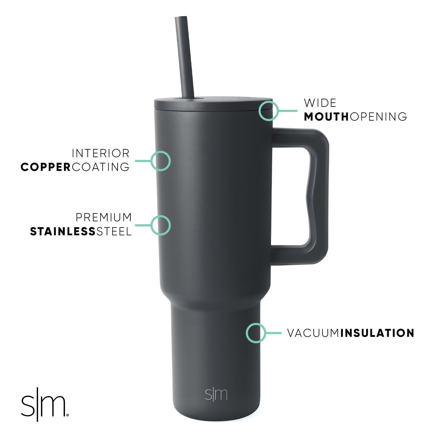 Simple Modern 40 fl oz Insulated Stainless Steel Trek Tumbler with Straw Lid | 80s Mix