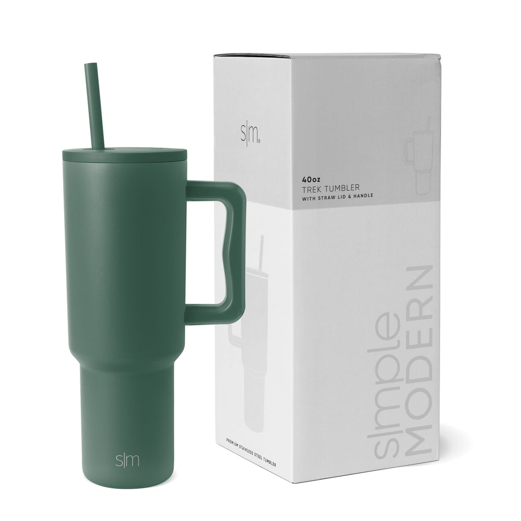 Simple Modern 40 fl oz Insulated Stainless Steel Trek Tumbler with Straw Lid | 80s Mix