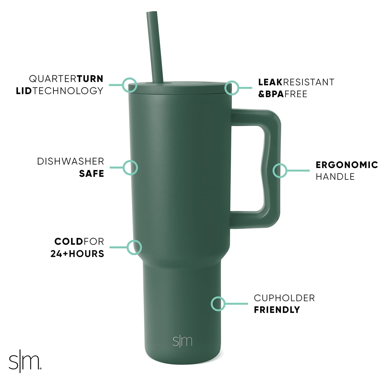 Simple Modern 40 fl oz Insulated Stainless Steel Trek Tumbler with Straw Lid | 80s Mix