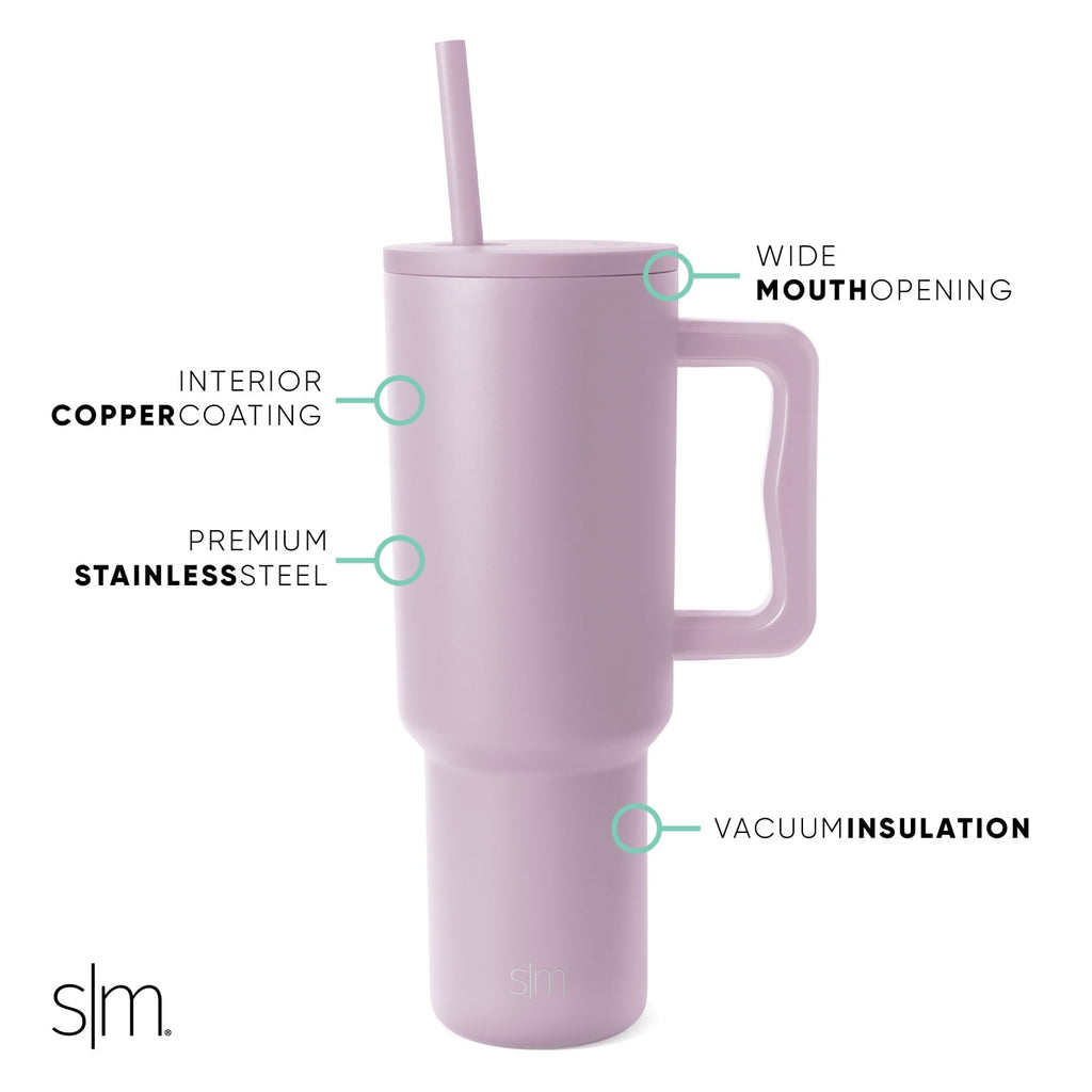 Simple Modern 40 fl oz Insulated Stainless Steel Trek Tumbler with Straw Lid | 80s Mix