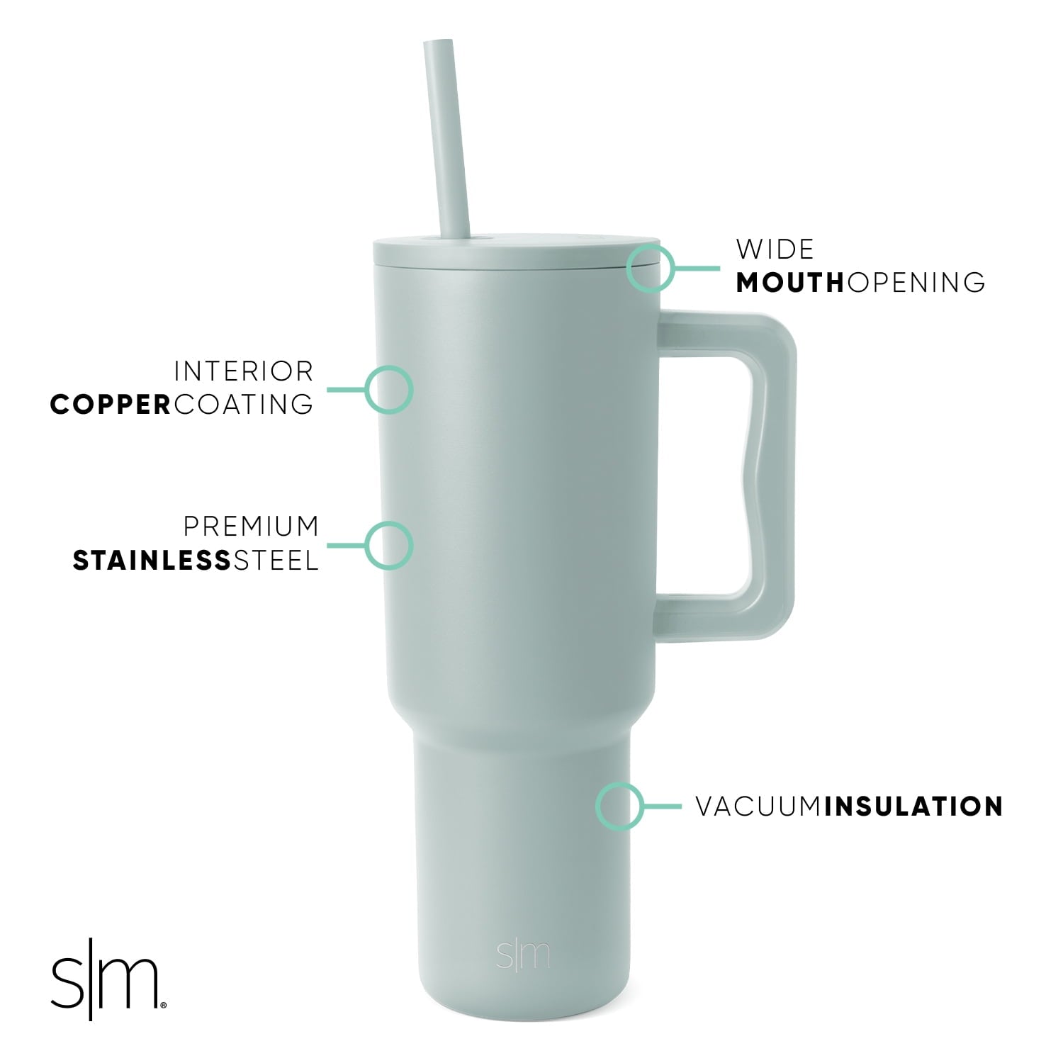 Simple Modern 40 fl oz Insulated Stainless Steel Trek Tumbler with Straw Lid | 80s Mix