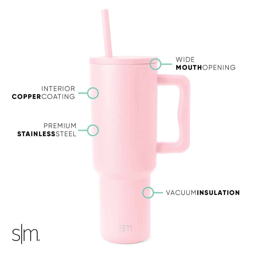Simple Modern 40 fl oz Insulated Stainless Steel Trek Tumbler with Straw Lid | 80s Mix
