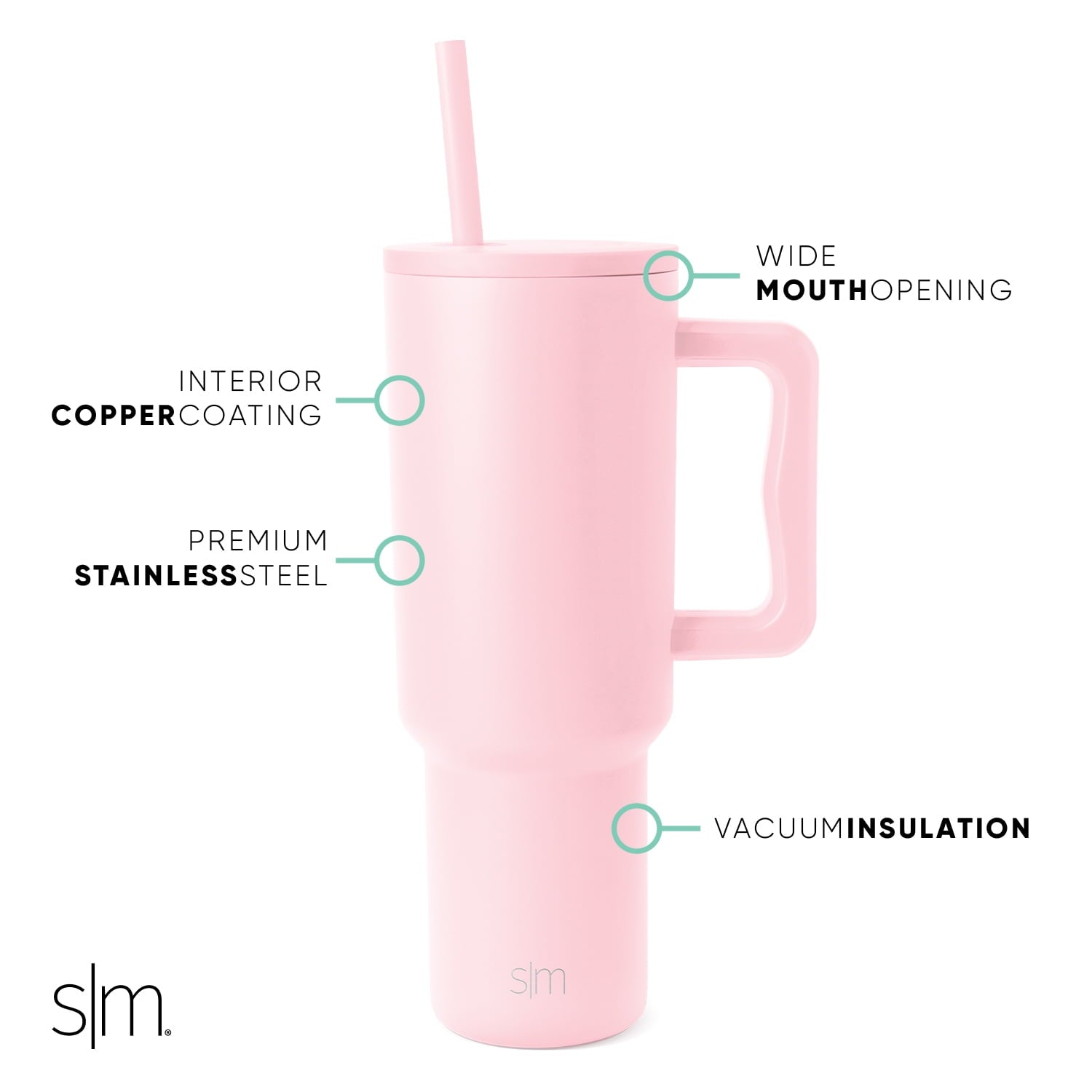 Simple Modern 40 fl oz Insulated Stainless Steel Trek Tumbler with Straw Lid | 80s Mix