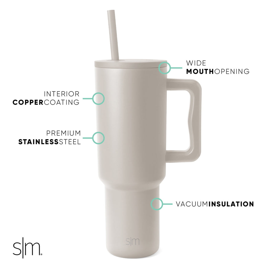 Simple Modern 40 fl oz Insulated Stainless Steel Trek Tumbler with Straw Lid | 80s Mix