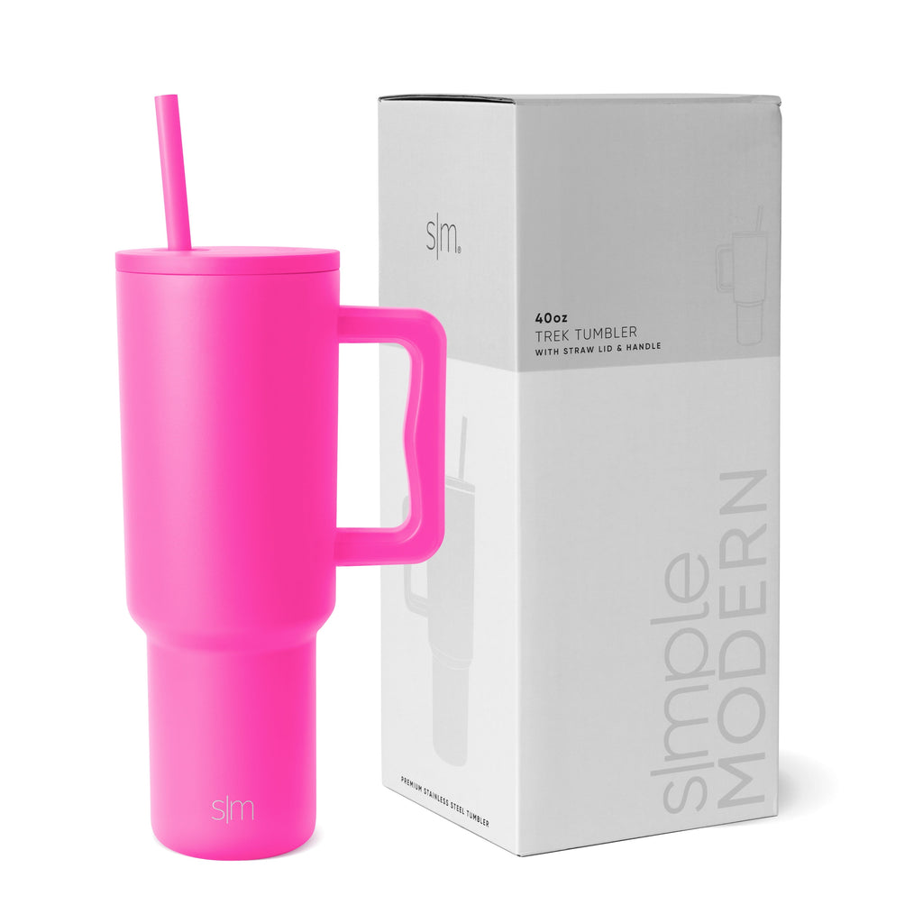 Simple Modern 40 fl oz Insulated Stainless Steel Trek Tumbler with Straw Lid | 80s Mix