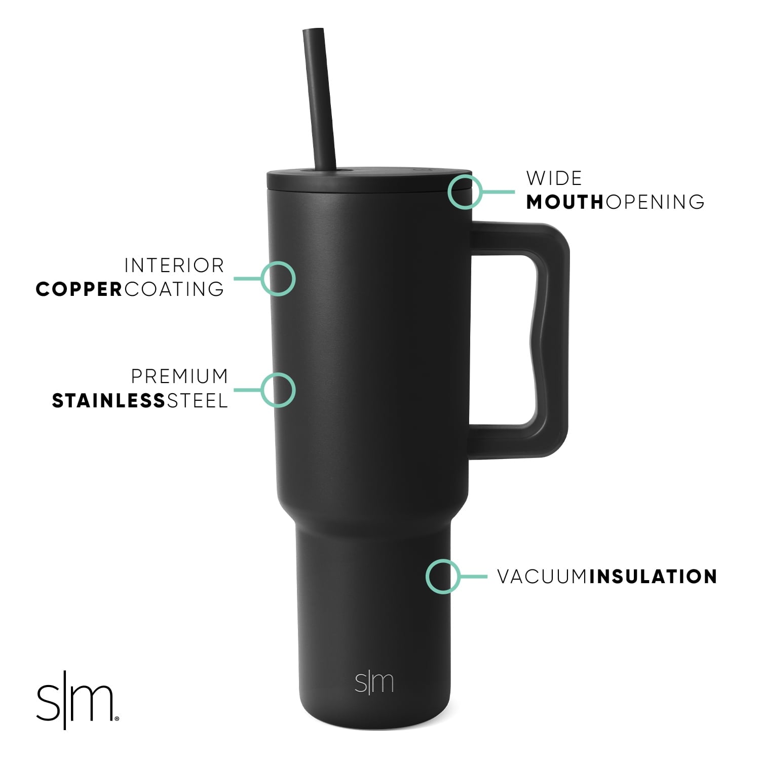Simple Modern 40 fl oz Insulated Stainless Steel Trek Tumbler with Straw Lid | 80s Mix