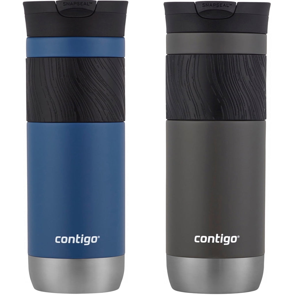 Contigo Byron 2.0 Stainless Steel Travel Mug with SNAPSEAL Lid and Grip, 20 oz, Sake &amp; Blue Corn, 2-Pack