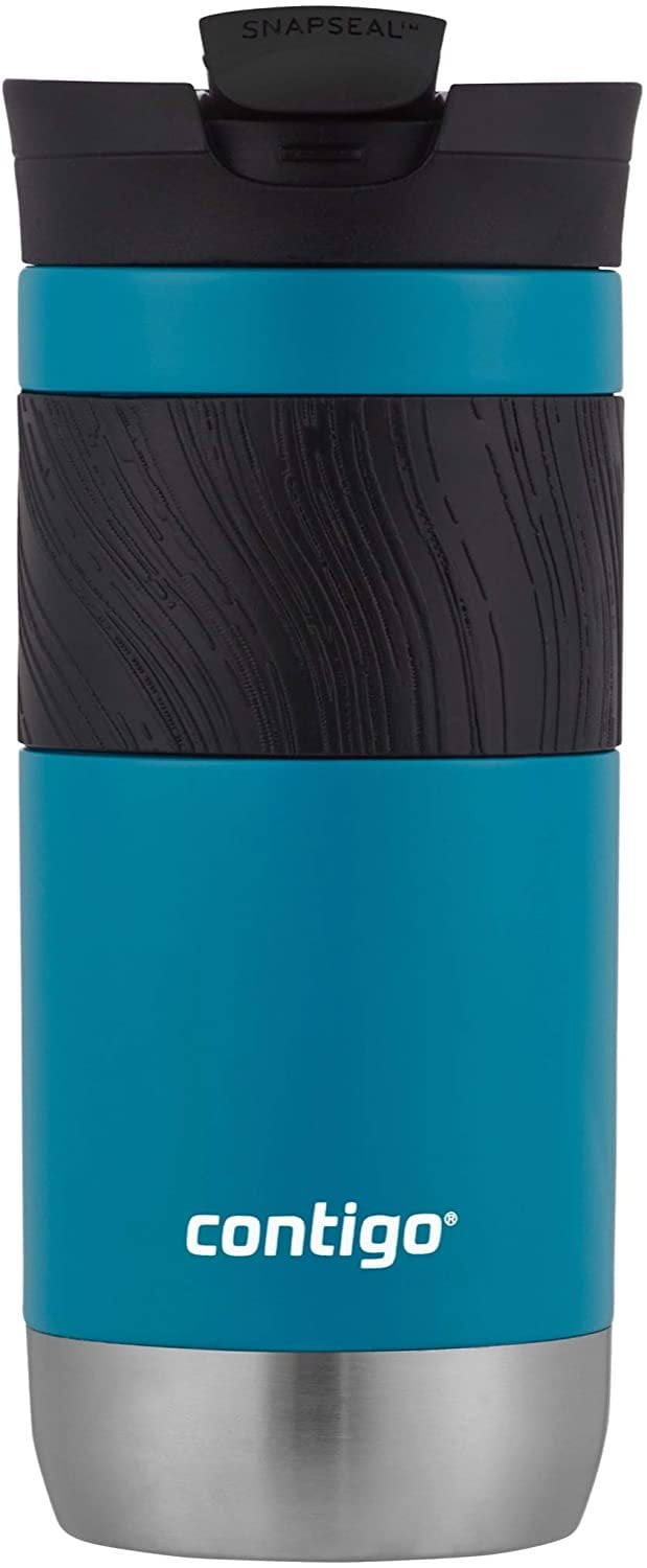Contigo Byron 2.0 Stainless Steel Travel Mug with SNAPSEAL Lid and Grip, 20 oz, Sake &amp; Blue Corn, 2-Pack