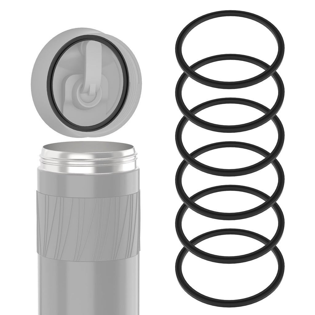 Linkidea 6 Pack Water Bottle Gasket Replacement Compatible with Contigo Byron Snapseal Travel Mug 16oz/20oz, Silicone O Ring Leak Proof Rubber Seal with Tweezer for Bottle Lid, Black