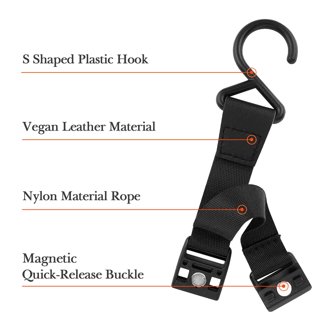 Linkidea 2 Pack Fence Hooks for Waterbottle, Compatible with Stanley, Nalgene, IRON FLASK with Handle Bottle &amp; Tumbler, S Shaped Hook Hanger Magnetic Buckle for Outdoor Sports Camping