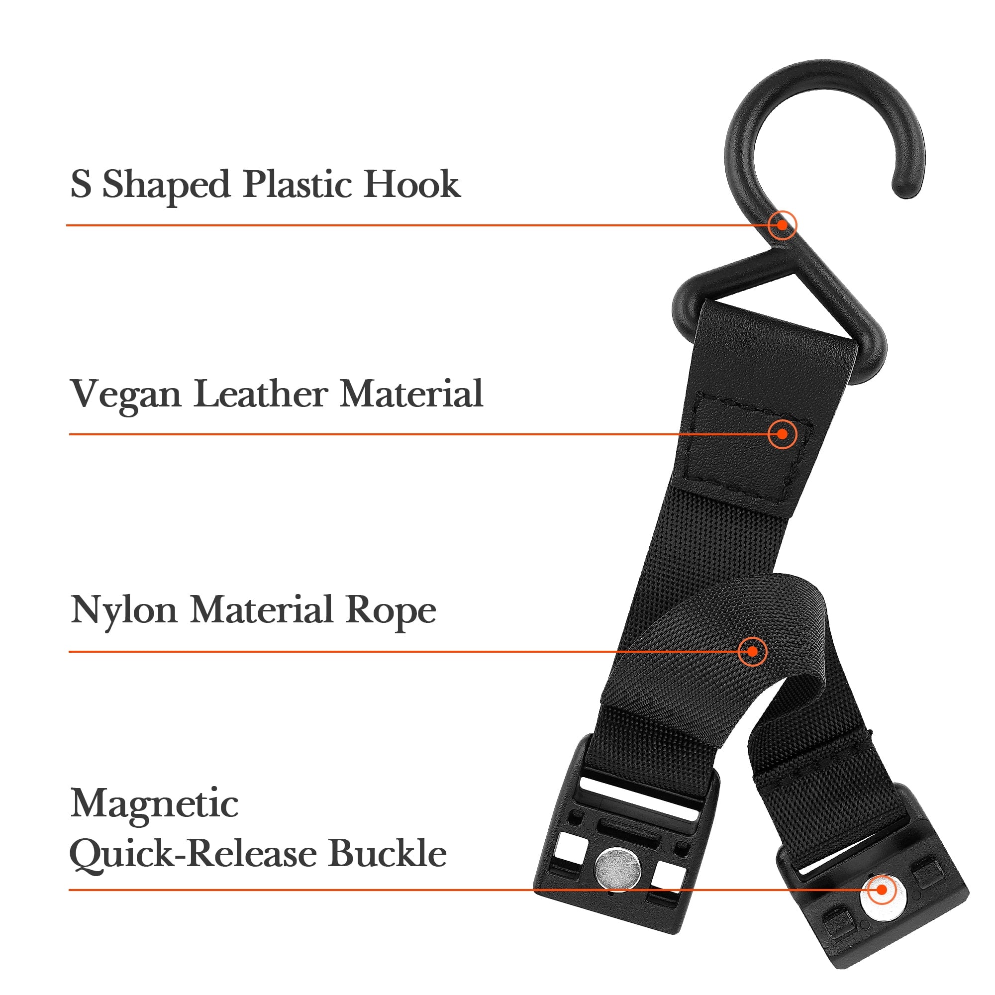 Linkidea 2 Pack Fence Hooks for Waterbottle, Compatible with Stanley, Nalgene, IRON FLASK with Handle Bottle &amp; Tumbler, S Shaped Hook Hanger Magnetic Buckle for Outdoor Sports Camping