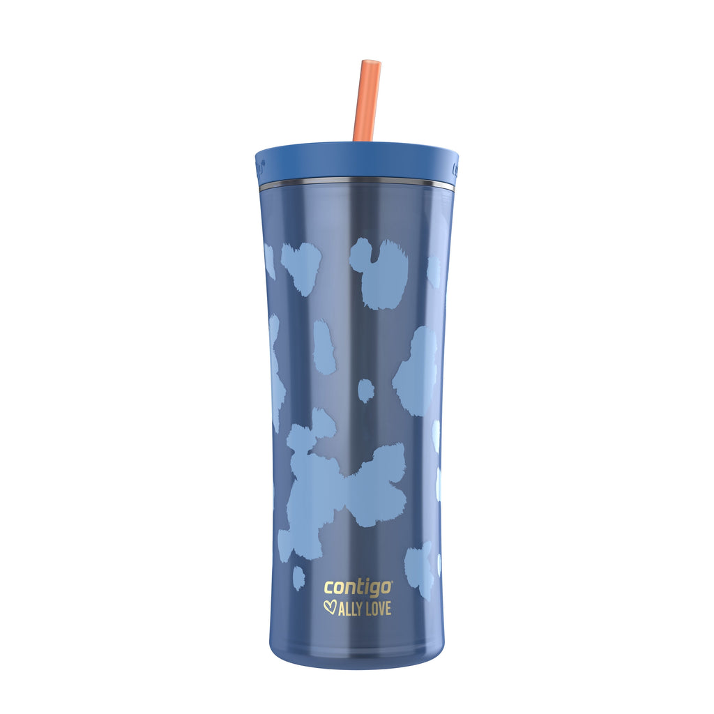 Contigo 20oz Shake &amp; Go Tumbler, Plastic with Straw, Stellar Jay Cowhide Couture