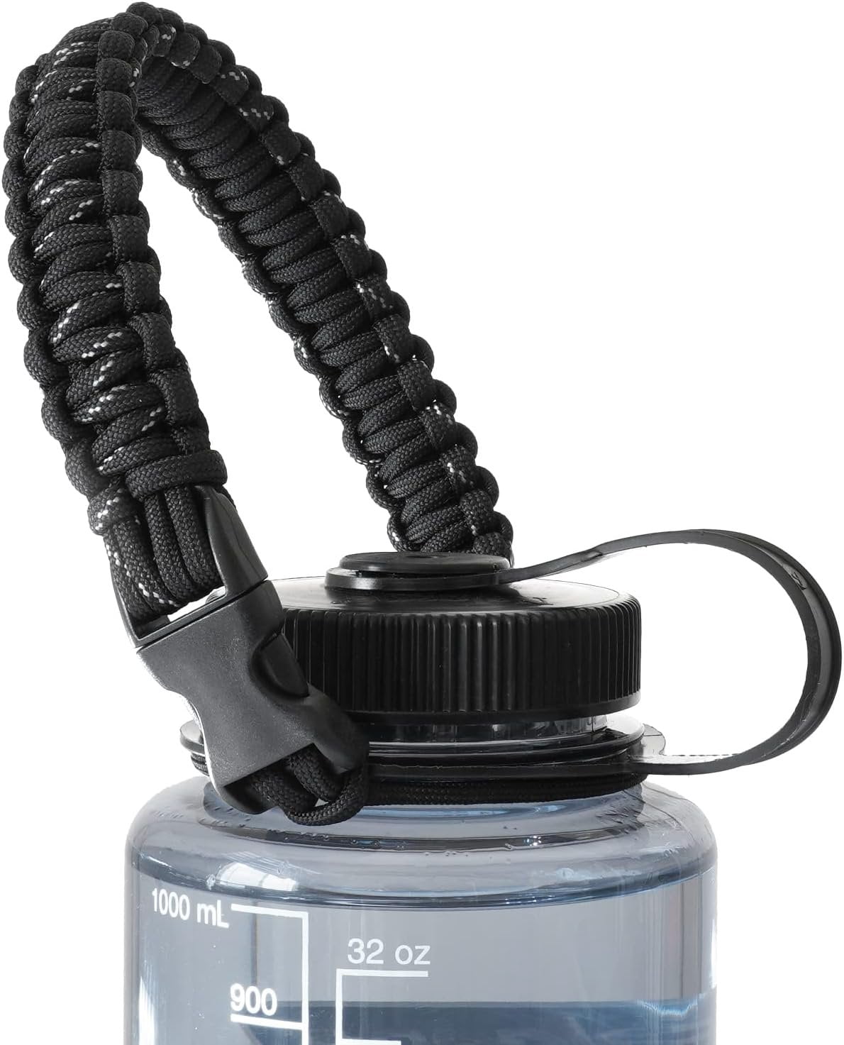 Hydrocord Handle for Nalgene Water Bottles, Fits Wide Mouth Water Bottles, Durable Carrier, Secure Accessories, Compatible with 32oz, 36oz, 48oz Water Bottle (Black)