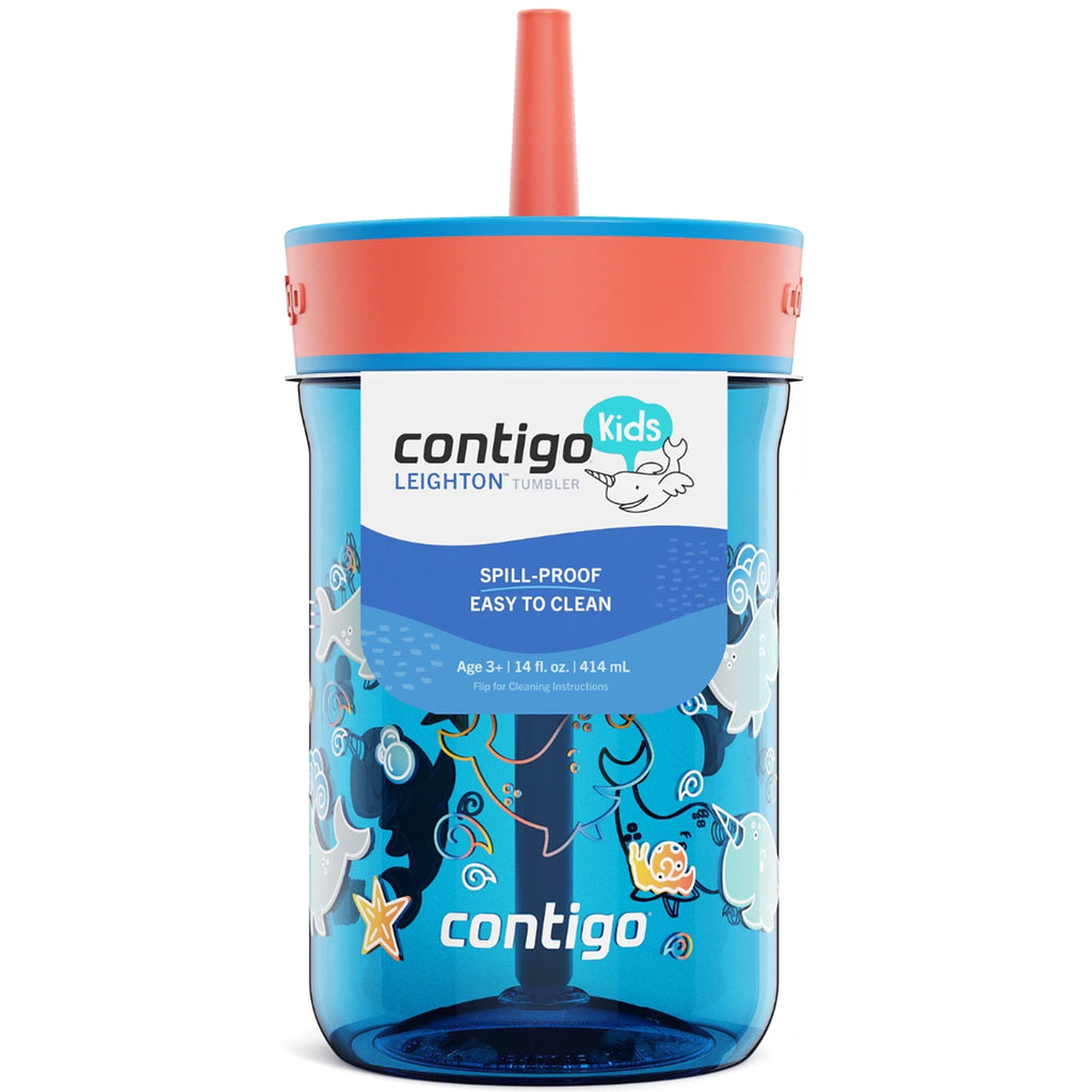 Contigo Kid's 14 oz. Leighton Tumbler with Straw - Juniper/Blue Forest