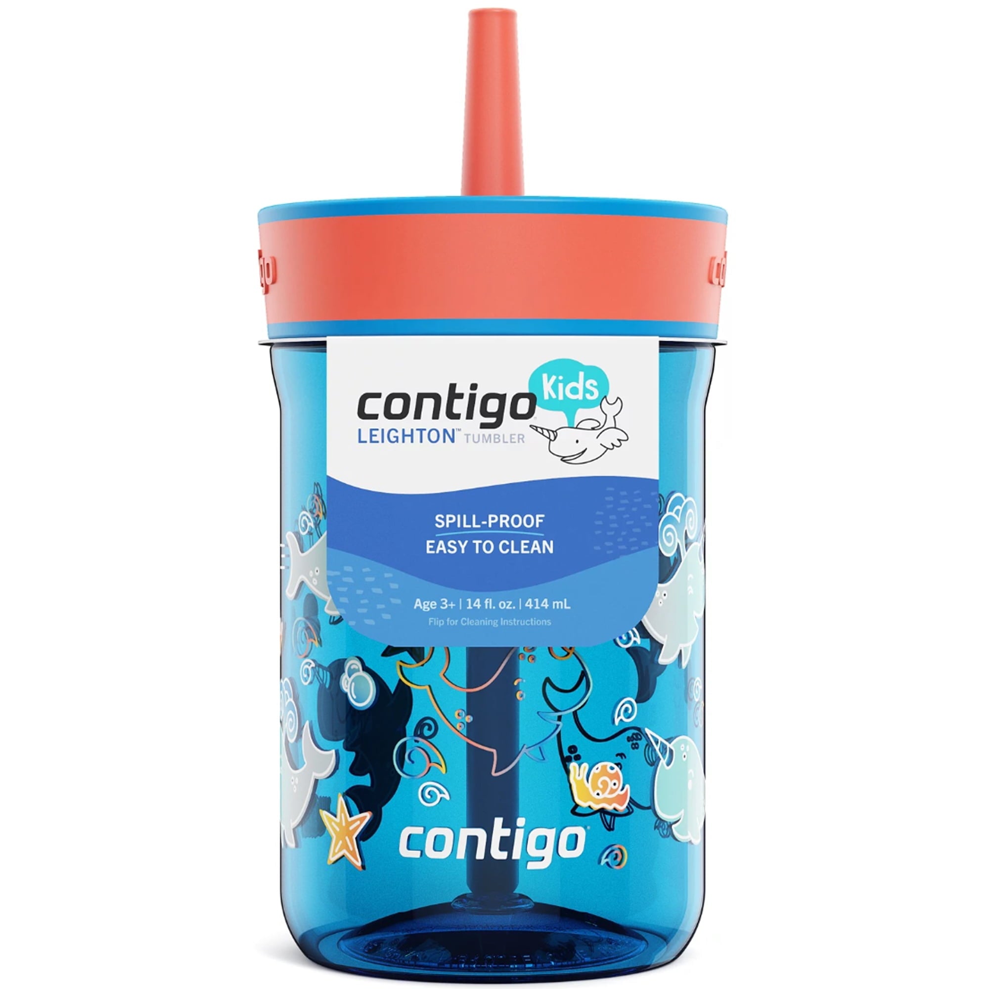 Contigo Kid's 14 oz. Leighton Tumbler with Straw - Juniper/Blue Forest