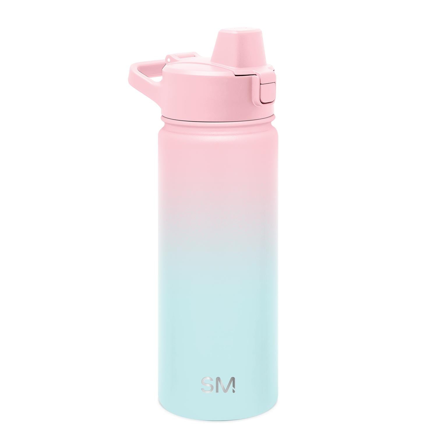 Simple Modern 18 fl oz Insulated Stainless Steel Summit Water Bottle with Covered Silicone Straw Lid | Sweet Taffy