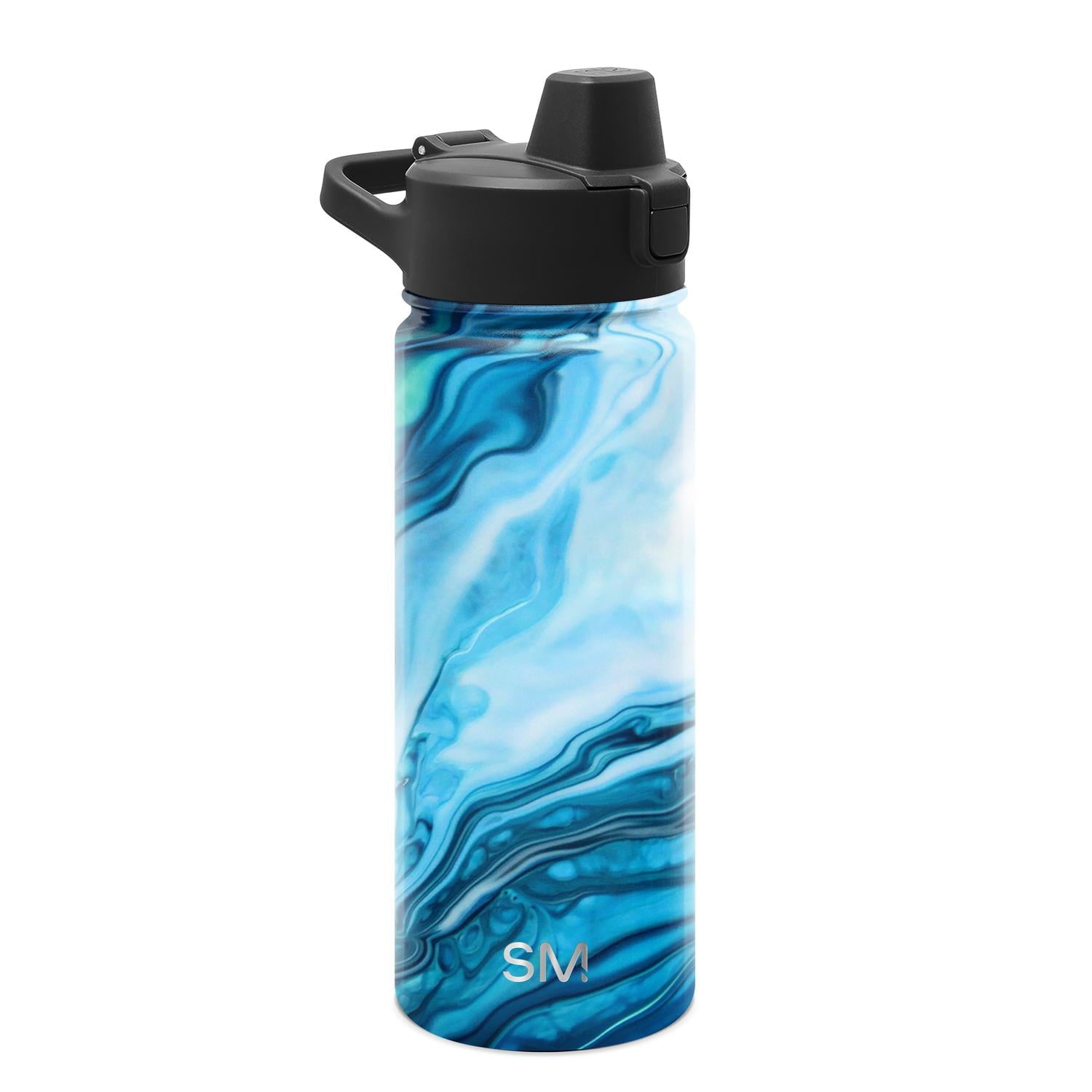 Simple Modern 18 fl oz Insulated Stainless Steel Summit Water Bottle with Covered Silicone Straw Lid | Sweet Taffy