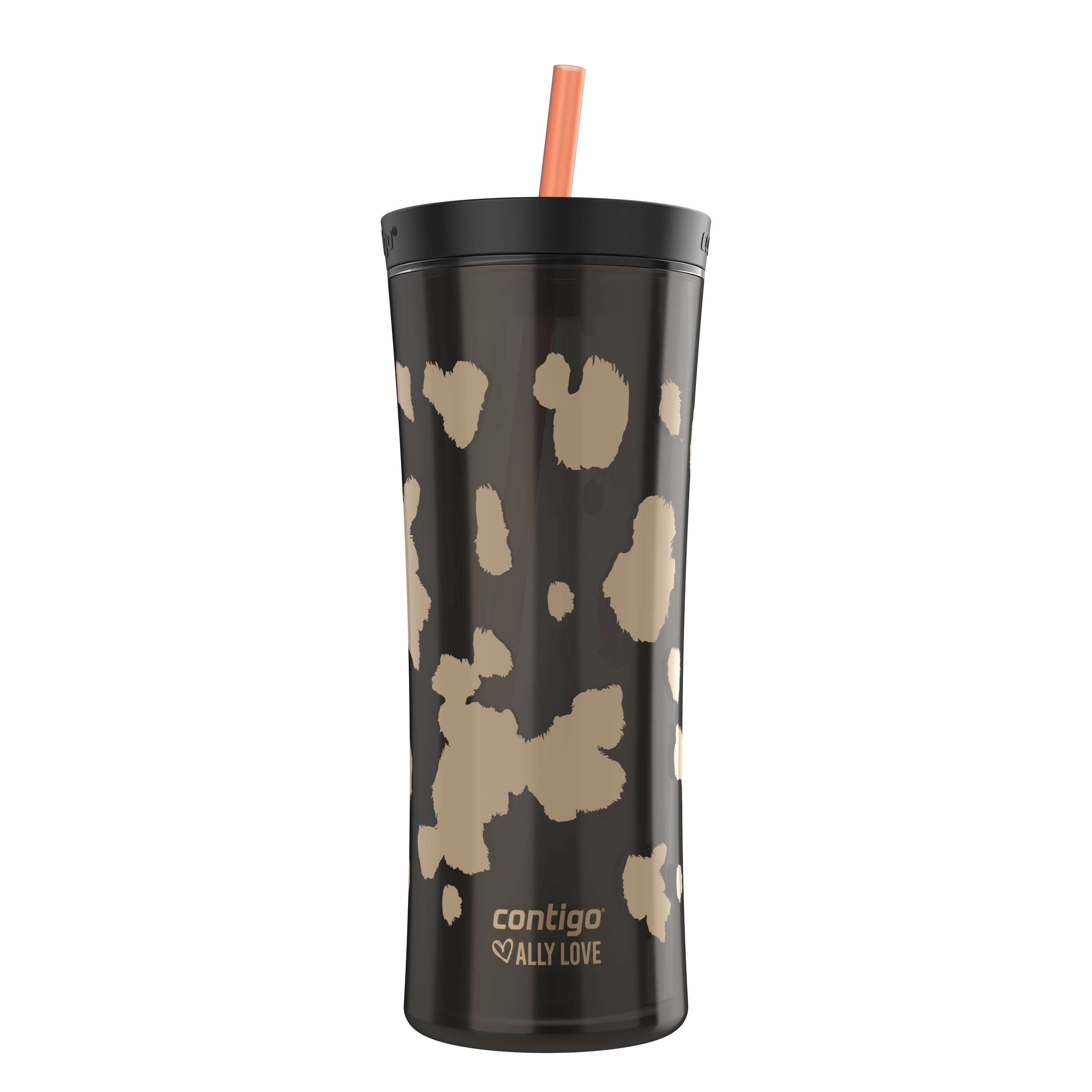 Contigo 20oz Shake &amp; Go Tumbler, Plastic with Straw, Licorice Cowhide Couture